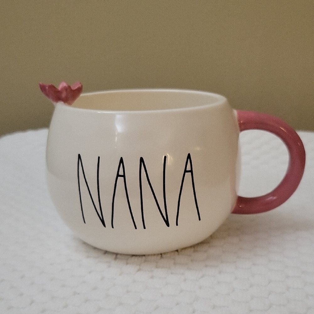 Rae Dunn 'Nana' Mug with Pink Handle